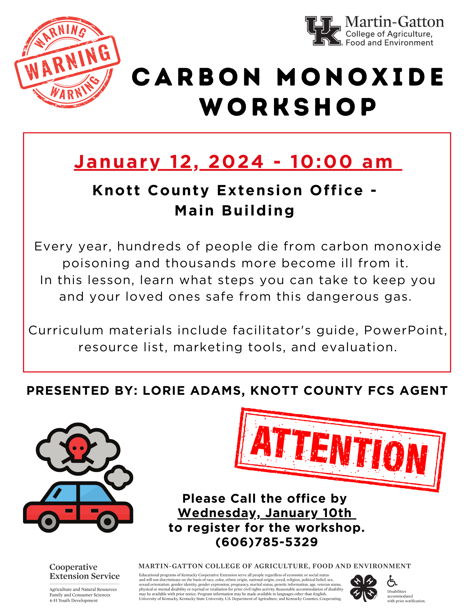 Carbon Monoxide Class flyer