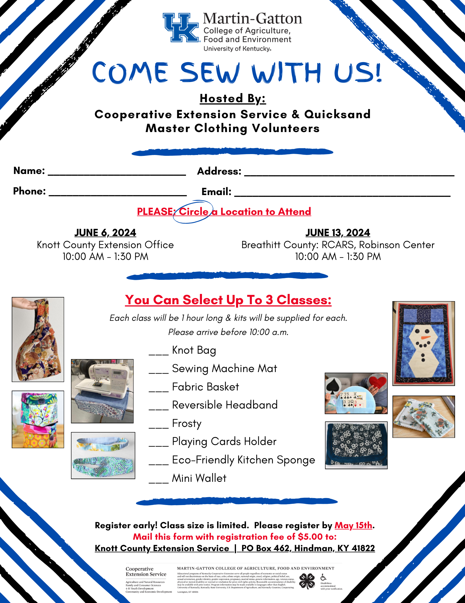 Come Sew With Us! Flyer