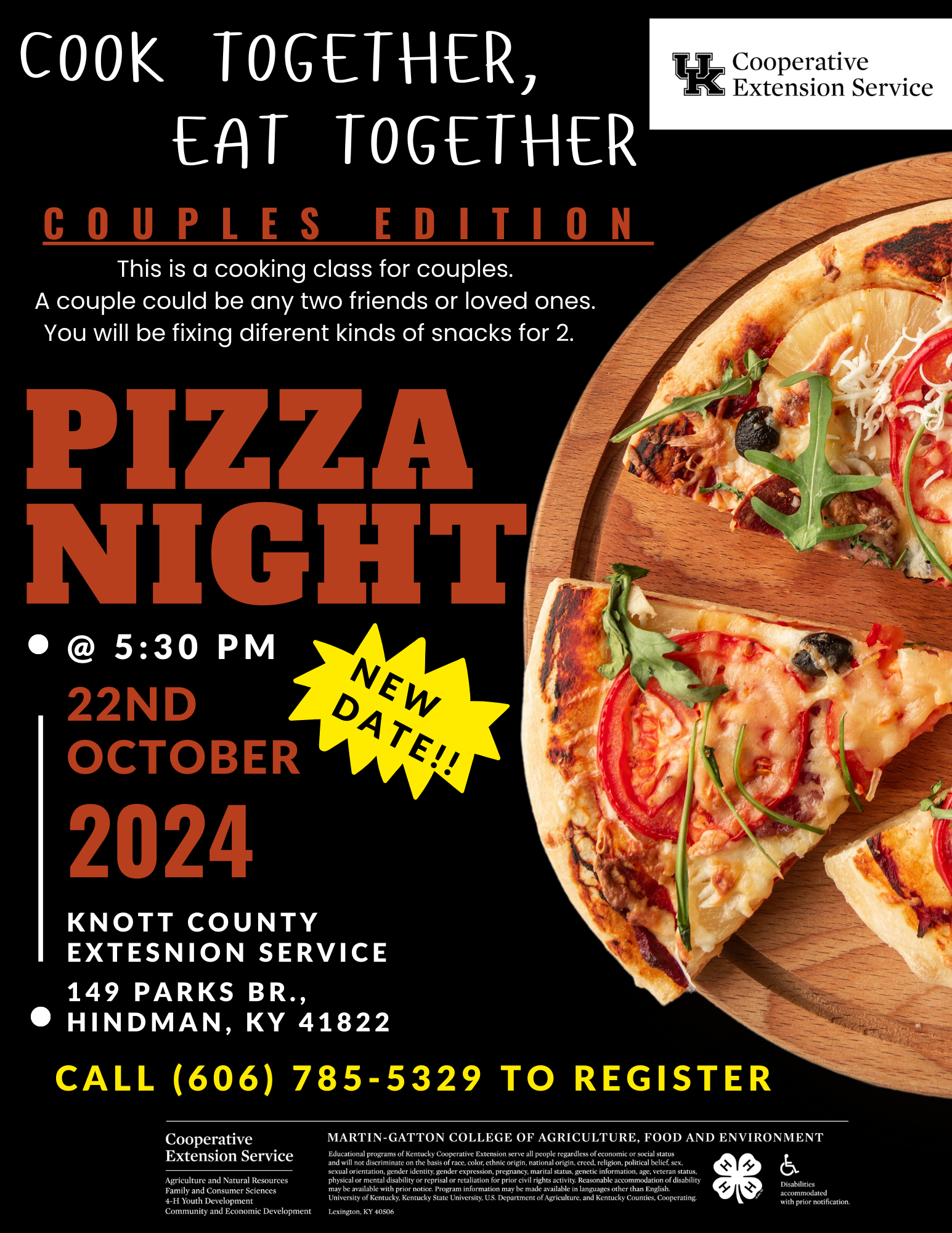 Cook Together, Eat Together - Couple Edition Flyer - Pizza Night