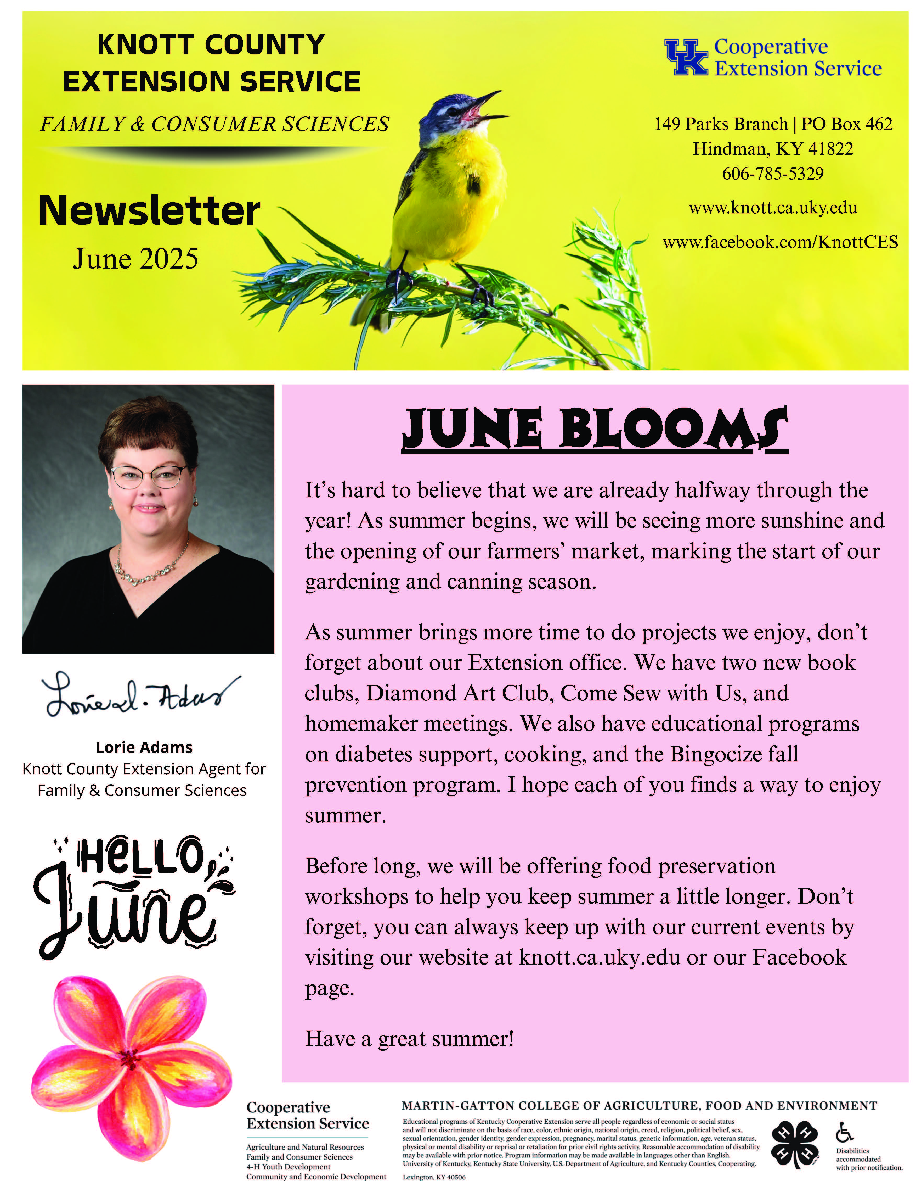FCS Newsletter Cover Page June