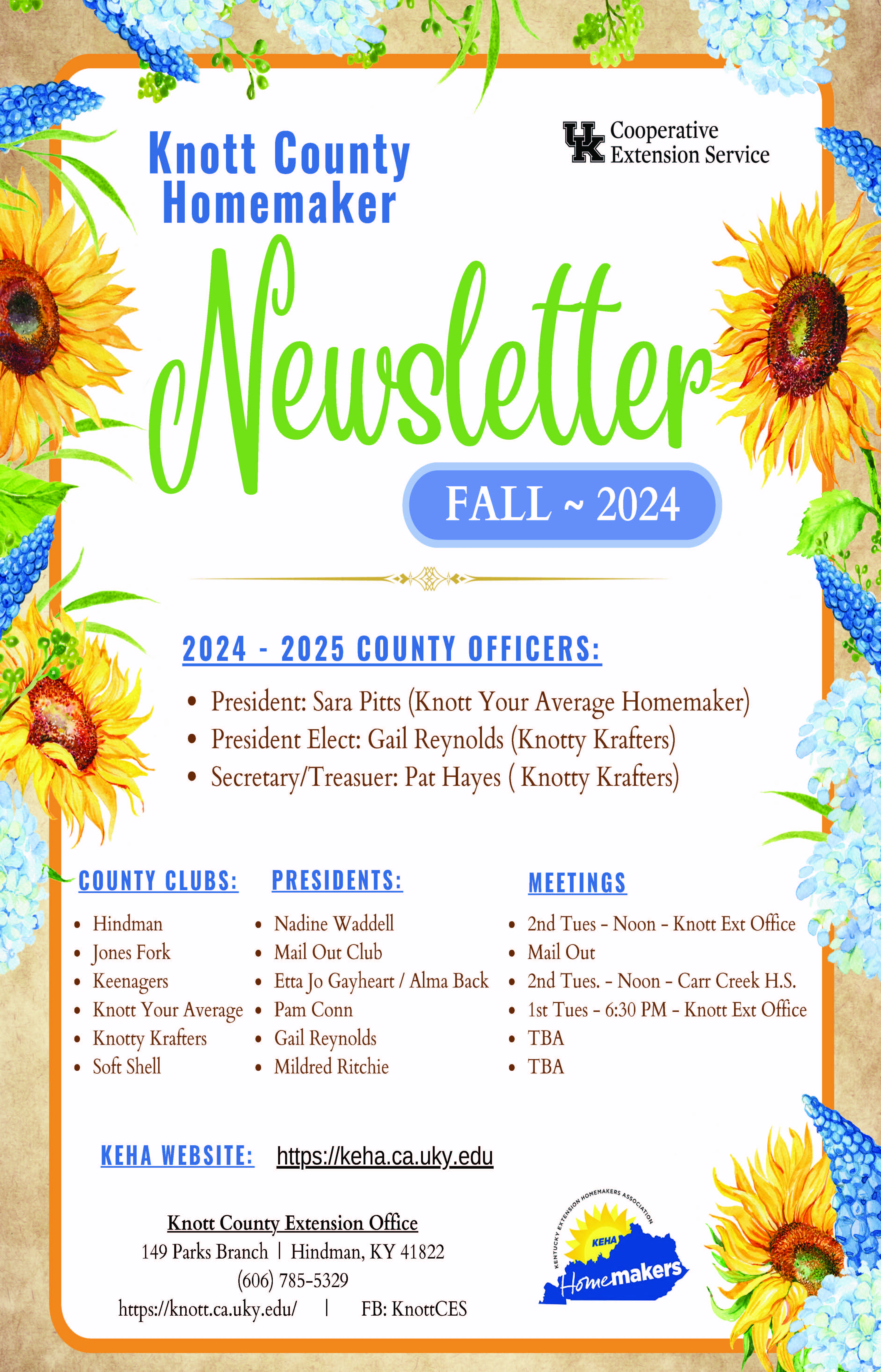 Fall 2024 Homemaker Newsletter - Front Cover