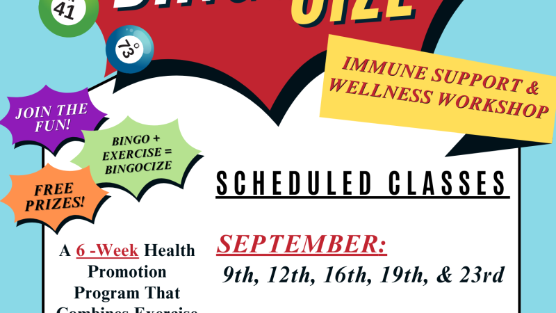 BINGOcize - Immune Support & Wellness Workshop Flyer