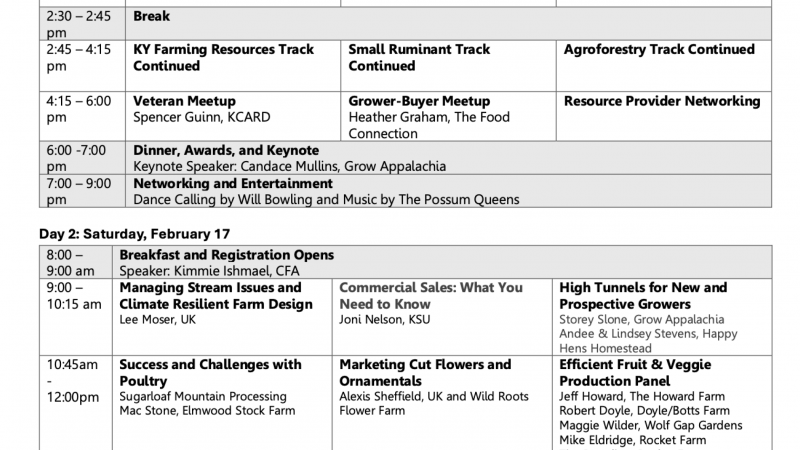 East Ky Farmer Conference flyer